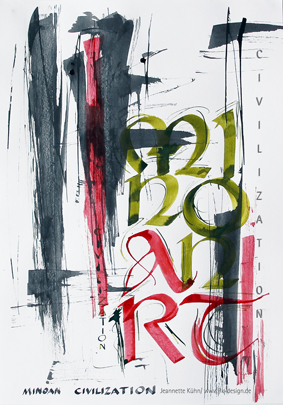 Konzept,Design und Kalligraphie von J.Kühn für das internationale Kunstprojekt 2016 in Heraklion und Paris
